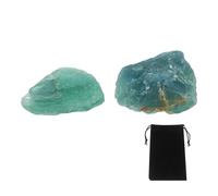 sourcing map 100g Blue Fluorite Rough Crystals, Crystal Rocks Stone Real Raw Gemstones with Velvet Bag for Vase Filler Landscape Bottom Decoration Home Collection Decor DIY Project
