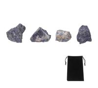 sourcing map 100g Blue-vein Rough Crystals, Crystal Rocks Stone Real Raw Gemstones with Velvet Bag for Vase Filler Landscape Bottom Decoration Home Collection Decor DIY Project