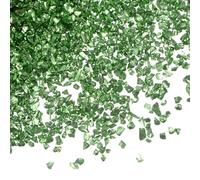 sourcing map 100g Crushed Glass Chips 0.5-2.5mm Shiny Electroplating Irregular Broken Sprinkles Chunky Glass for Crafts DIY Resin Art Decoration Vase Filler, Lake Green