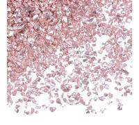 sourcing map 100g Crushed Glass Chips 0.5-2.5mm Shiny Electroplating Irregular Broken Sprinkles Chunky Glass for Crafts DIY Resin Art Decoration Vase Filler, Rose Gold