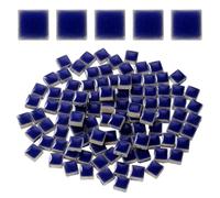 Sourcing Map 100g Dark Blue Square Mosaic Tiles, 0.4"x0.4" Porcelain, 100 Pieces