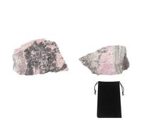 sourcing map 100g Rhodonite Rough Crystals, Crystal Rocks Stone Real Raw Gemstones with Velvet Bag for Vase Filler Landscape Bottom Decoration Home Collection Decor DIY Project