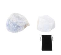 sourcing map 100g Sky Blue Crystal Rough Crystals, Crystal Rocks Stone Real Raw Gemstones with Velvet Bag for Vase Filler Landscape Bottom Decoration Home Collection Decor DIY Project