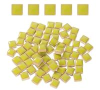 sourcing map 100g Square Mosaic Tiles, Colorful Ceramic Mosaic Tiles for Crafts Bulk Mosaic Supplies for Home Decoration Art Crafts DIY Projects, 0.4 x 0.4Inch, Light Yellow