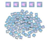 sourcing map 100g Square Mosaic Tiles, Colorful Ceramic Mosaic Tiles for Crafts Bulk Mosaic Supplies for Home Decoration Art Crafts DIY Projects, 0.4 x 0.4Inch, Laser Sky Blue
