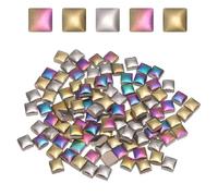 sourcing map 100g Square Mosaic Tiles, Colorful Ceramic Mosaic Tiles for Crafts Bulk Mosaic Supplies for Home Decoration Art Crafts DIY Projects, 0.4 x 0.4Inch, Gold/Silver