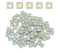 sourcing map 100g Square Mosaic Tiles, Colorful Ceramic Mosaic Tiles for Crafts Bulk Mosaic Supplies for Home Decoration Art Crafts DIY Projects, 0.4 x 0.4Inch, Laser Green