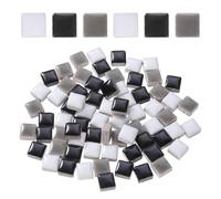 sourcing map 100g Square Mosaic Tiles, Colorful Ceramic Mosaic Tiles for Crafts Bulk Mosaic Supplies for Home Decoration Art Crafts DIY Projects, 0.4 x 0.4Inch, Mix Black/White