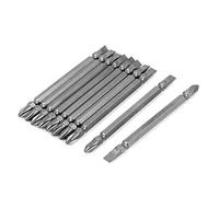 sourcing map 100mm Long Dual Head Magnetic Slotted Phillips Screwdriver Bits 10pcs