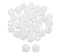 sourcing map 100Pcs 0.43"x0.41" Hinge Dowels, Plastic Dowel Insert with Threaded for Cabinet Door Hinges Furniture Connections, White
