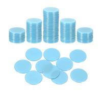 sourcing map 100Pcs 0.7 Inch Poker Chips, Plastic Bingo Chips Learning Counters Counting Counters Disks Markers Opaque Game Tokens for Game Play Math Counting, Blue, Flat