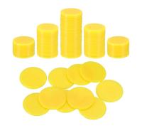 sourcing map 100Pcs 0.7 Inch Poker Chips, Plastic Bingo Chips Learning Counters Counting Counters Disks Markers Opaque Game Tokens for Game Play Math Counting, Yellow, Flat