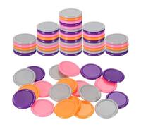 sourcing map 100Pcs 0.8 Inch Plastic Poker Chips, Mini Bingo Chips Learning Counters Counting Counters Disks Markers Opaque Game Tokens for Game Play Math Counting, Gray/Pink/Orange/Purple