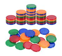 sourcing map 100Pcs 0.8 Inch Plastic Poker Chips, Mini Bingo Chips Learning Counters Counting Counters Disks Markers Opaque Game Tokens for Game Play Math Counting, Orange/Blue/Green/Red