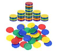 sourcing map 100Pcs 0.8 Inch Plastic Poker Chips, Mini Bingo Chips Learning Counters Counting Counters Disks Markers Opaque Game Tokens for Game Play Math Counting, Green/Red/Yellow/Blue