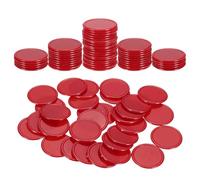 sourcing map 100Pcs 1.2 Inch Plastic Poker Chips, Mini Bingo Chips Learning Counters Counting Counters Disks Markers Opaque Game Tokens for Game Play Math Counting, Red