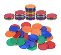 sourcing map 100Pcs 1.2 Inch Plastic Poker Chips, Mini Bingo Chips Learning Counters Counting Counters Disks Markers Opaque Game Tokens for Game Play Math Counting, Orange/Blue/Green/Red