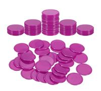 sourcing map 100Pcs 1.2 Inch Plastic Poker Chips, Mini Bingo Chips Learning Counters Counting Counters Disks Markers Opaque Game Tokens for Game Play Math Counting, Rose Red
