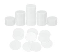sourcing map 100Pcs 1.2 Inch Poker Chips, Plastic Bingo Chips Learning Counters Counting Counters Disks Markers Opaque Game Tokens for Game Play Math Counting, White, Flat