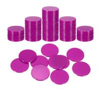 sourcing map 100Pcs 1.2 Inch Poker Chips, Plastic Bingo Chips Learning Counters Counting Counters Disks Markers Opaque Game Tokens for Game Play Math Counting, Rose, Flat