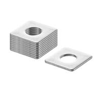 sourcing map 100Pcs 1/2" Square Plate Washer for 3/16" Bolt, 304 Stainless Steel Bearing Plate Flat Washers Spacer Gasket for Machinery Repair, Outdoor Construction (0.04" Thick)