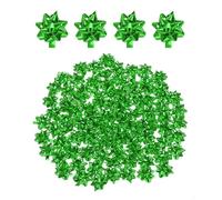 sourcing map 100pcs 1"(25mm) Mini Star Gift Bows Small Metallic Christmas Bows for Gift Wrapping Presents Birthday Wedding, Self Adhesive, Green