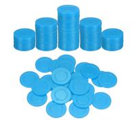 sourcing map 100Pcs 1.5 Inch Plastic Poker Chips, Mini Bingo Chips Learning Counters Counting Counters Disks Markers Opaque Game Tokens for Game Play Math Counting, Blue