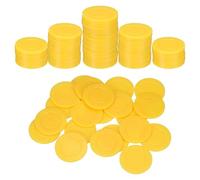 sourcing map 100Pcs 1.5 Inch Plastic Poker Chips, Mini Bingo Chips Learning Counters Counting Counters Disks Markers Opaque Game Tokens for Game Play Math Counting, Yellow