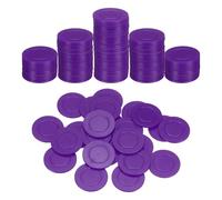 sourcing map 100Pcs 1.5 Inch Plastic Poker Chips, Mini Bingo Chips Learning Counters Counting Counters Disks Markers Opaque Game Tokens for Game Play Math Counting, Purple