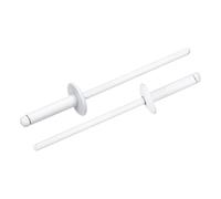 sourcing map 100Pcs 1/8"x1/2" Large Flange Blind Rivets, Zinc-Plated Carbon Steel Grip and Mandrel Cap Blind Rivets, White