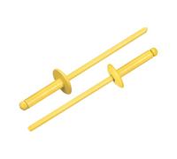 sourcing map 100Pcs 1/8"x1/2" Large Flange Head Blind Rivets, Zinc-Plated Carbon Steel Grip and Mandrel Cap Blind Rivets, Yellow