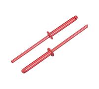 sourcing map 100Pcs 1/8"x3/4" Aluminum Blind Rivets, Aluminum Grip and Steel Mandrel, Dome Head Long Split Rivets for Metal, Furniture, Automotive, Red