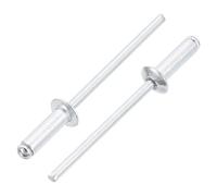 sourcing map 100Pcs 1/8"x3/8" Aluminum Blind Rivets, Aluminum Grip and Steel Mandrel, Dome Head Long Split Rivets for Metal, Furniture, Automotive, Silver