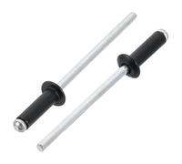 sourcing map 100Pcs 1/8"x3/8" Aluminum Blind Rivets, Aluminum Grip and Steel Mandrel, Dome Head Long Split Rivets for Metal, Furniture, Automotive, Black