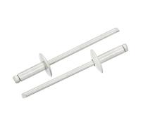 sourcing map 100Pcs 1/8"x3/8" Large Flange Blind Rivets, Zinc-Plated Carbon Steel Grip and Mandrel Cap Blind Rivets, Gray