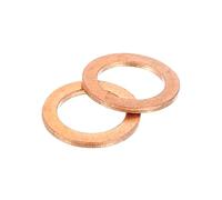 sourcing map 100Pcs 1 Inch Flat Washer, Copper 8mm ID x 12mm OD x 1mm Thick for Bolt Screw, Factories Repair, Kitchens, Shops, and Outdoor Construction, Red