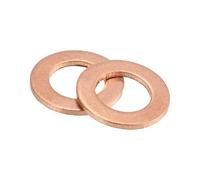 sourcing map 100Pcs 1 Inch Flat Washer, Copper 8mm ID x 14mm OD x 1mm Thick for Bolt Screw, Factories Repair, Kitchens, Shops, and Outdoor Construction, Red
