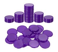 sourcing map 100Pcs 1 Inch Plastic Poker Chips, Mini Bingo Chips Learning Counters Counting Counters Disks Markers Opaque Game Tokens for Game Play Math Counting, Purple