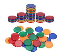 sourcing map 100Pcs 1 Inch Plastic Poker Chips, Mini Bingo Chips Learning Counters Counting Counters Disks Markers Opaque Game Tokens for Game Play Math Counting, Orange/Blue/Green/Red
