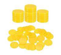sourcing map 100Pcs 1 Inch Plastic Poker Chips, Mini Bingo Chips Learning Counters Counting Counters Disks Markers Opaque Game Tokens for Game Play Math Counting, Yellow