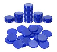 sourcing map 100Pcs 1 Inch Plastic Poker Chips, Mini Bingo Chips Learning Counters Counting Counters Disks Markers Opaque Game Tokens for Game Play Math Counting, Blue
