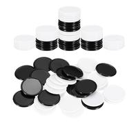 sourcing map 100Pcs 1 Inch Plastic Poker Chips, Mini Bingo Chips Learning Counters Counting Counters Disks Markers Opaque Game Tokens for Game Play Math Counting, Black/White