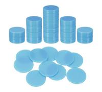 sourcing map 100Pcs 1 Inch Poker Chips, Plastic Bingo Chips Learning Counters Counting Counters Disks Markers Opaque Game Tokens for Game Play Math Counting, Blue, Flat
