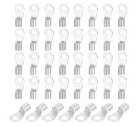 sourcing map 100Pcs #10 Non-Insulated Ring Terminals, 12-10 AWG Copper Wire Connectors OT6-5 Electrical Wire Crimp Terminals for Automotive Industrial