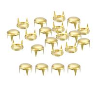 sourcing map 100Pcs 10mm Gold Round Dome Studs Metal Claw Beads Nailhead Rivets Spike Studs Spots Punk Rock DIY for Leather Craft Clothes Belt Bag Shoes Bracelet Accessories