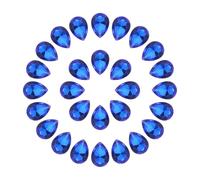 sourcing map 100Pcs 13 x 18 mm Teardrop Rhinestones Acrylic Pointed Back Rhinestone Beads Gems for Jewelry Making Costume Crystal Embellishments Crafts,Deep Blue