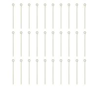 sourcing map 100pcs 14K Gold Open Eye Head Pins 1.57" 40mm Mini Metal Wire Eye Pins Beading Small Needles Bulk for Earring Pendant Necklace Bracelet Charm Jewelry Making Findings DIY Craft