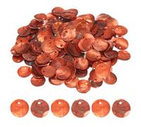 sourcing map 100Pcs 15mm Flat Round Shell Coin Beads, Colorful Drop Charm Beads, Boho Shell Discs Charm with Hole for DIY Craft Bracelet Necklace Jewelry Making, Orange