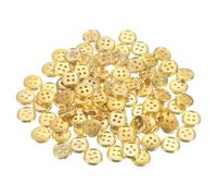 sourcing map 100pcs 16L Plastic Sewing Buttons 10mm 3/8" 4-Hole Round Replacement Craft Button for Coats Sewing Clothing and DIY, Gold