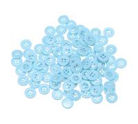 sourcing map 100pcs 16L Sewing Buttons 3/8"(10mm) Resin Round Flat 4-Hole Craft Replacement Buttons for Coats Sewing Clothing and DIY, Light Blue